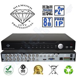 DMD918616 της Diamond Επαγγελματικό Οικονομικό Καταγραφικό 16 καμερών 16CH καναλιών DVR CCTV full 960H HDMI Hexaplex με 2 Hard Disk εως 8TB Η264 Δικτυακο για περιμετρικη προστασια και ασφαλεια