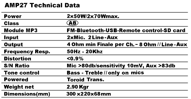 gilbord amp27 stereo amplifier technical data