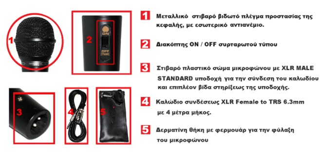 gilbord dm424 dynamic microphone περιγραφή