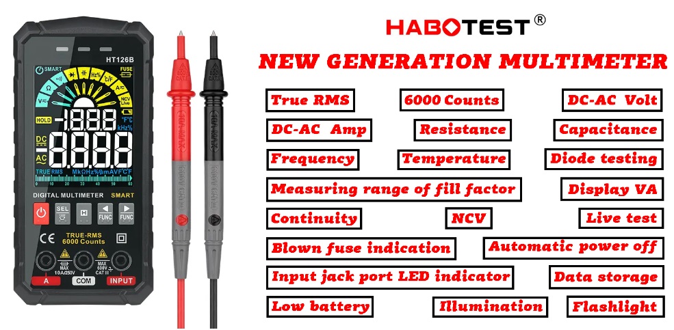 habotest ht126b digital multimeter ranges